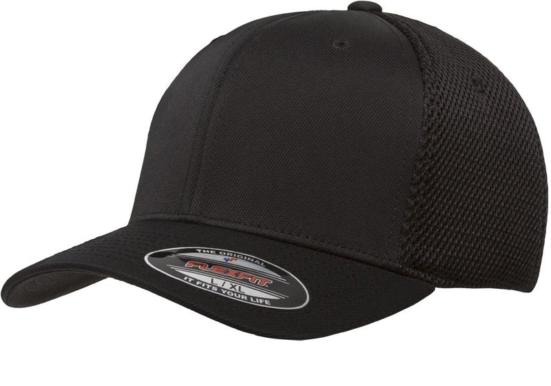 Flexfit Unisex Ultrafibre Airmesh Fitted Trucker Hat, Black, Small-Medium - Image 1